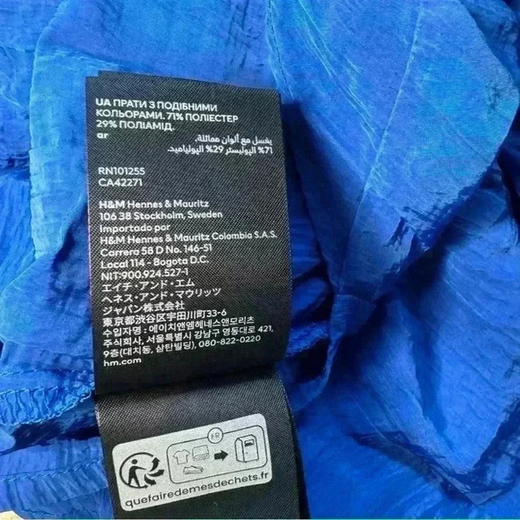 H&M Woven Blouse With Tie Detail Blue Size XXL NWT - Picture 8 of 12